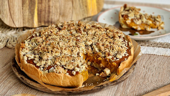 Dýňový koláč s mandlovou drobenkou