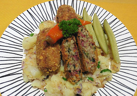 Krokety ze zbylého vařeného masa a zeleniny