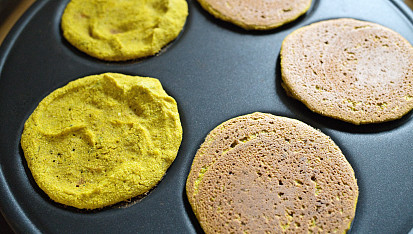 Pohankové placičky, Pečení placiček na palačinkovači