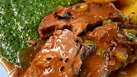 Vepřová plec se špenátem