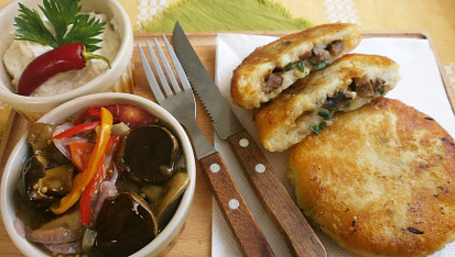 Škubánky plněné houbovou směsí