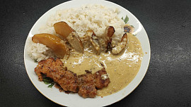 Kotlety v cidru s jablky a šalvějí