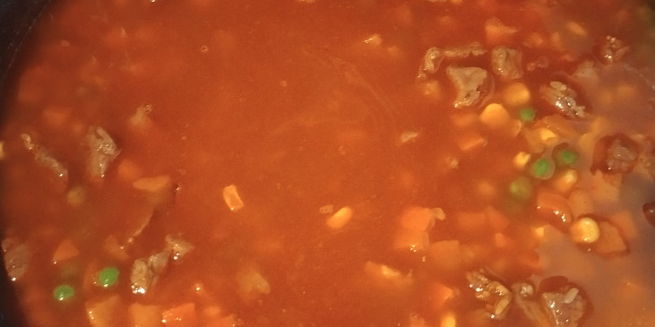 Rizoto s vepřovým masem - rychlovka (Dušení rýže, masa a zeleniny)