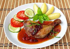 Kuře na brusinkách