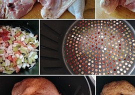 Kuřecí čtvrtky na zelenině z horkovzdušné fritézy