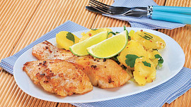 Okoun nilský na česnekovém másle Okoun nilský na česnekovém másle