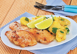 Okoun nilský na česnekovém másle