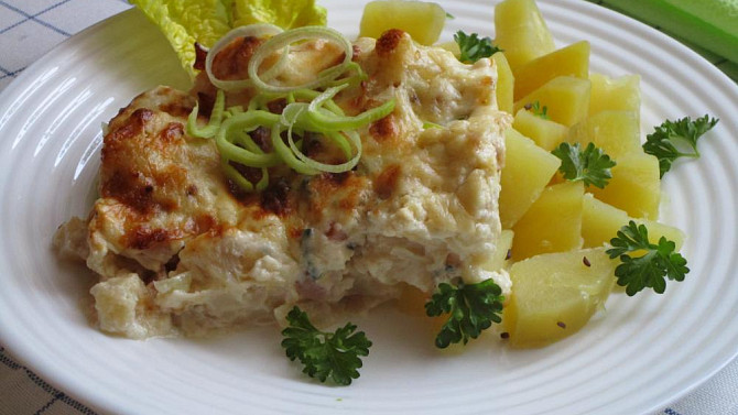 Zapečený květák s nivou Zapečený květák s nivou