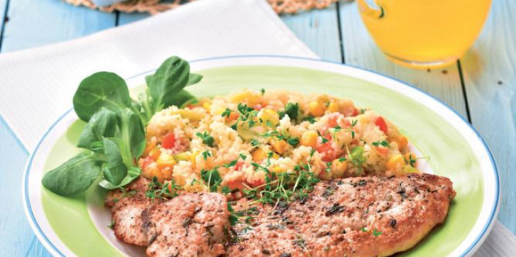 Krůtí steak se zeleninovým kuskusem