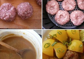 Kuřecí mleté kuličky s jablkem z horkovzdušné fritézy