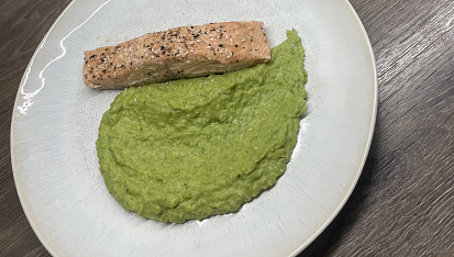 Losos s hráškovým pyré