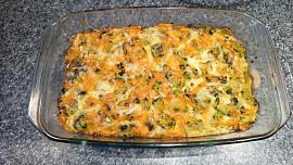 Zapečené domácí šulánky se špenátem a kuřecím masem