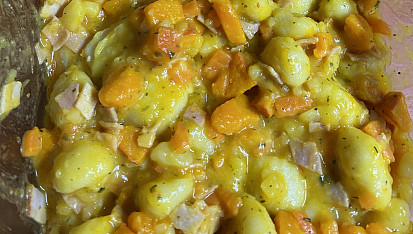 Gnocchi zapečené s dýní Hokkaidó a parmazánem