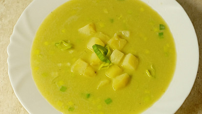 Pórková krémová polévka bez mouky