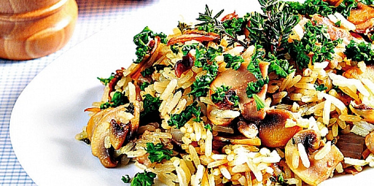 Bylinková rýže se žampiony