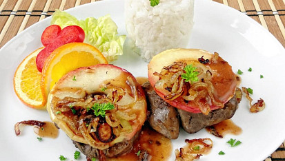 Husí játra s jablky