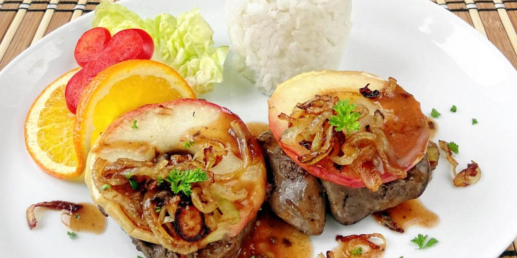 Husí játra s jablky