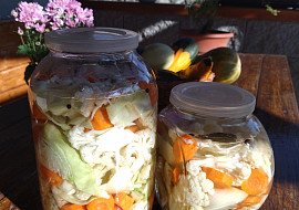 Křupavá zelenina nakládaná v mořské soli