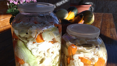 Křupavá zelenina nakládaná v mořské soli