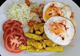 Kuřecí nudličky na kari se zeleninou, pečené v HF