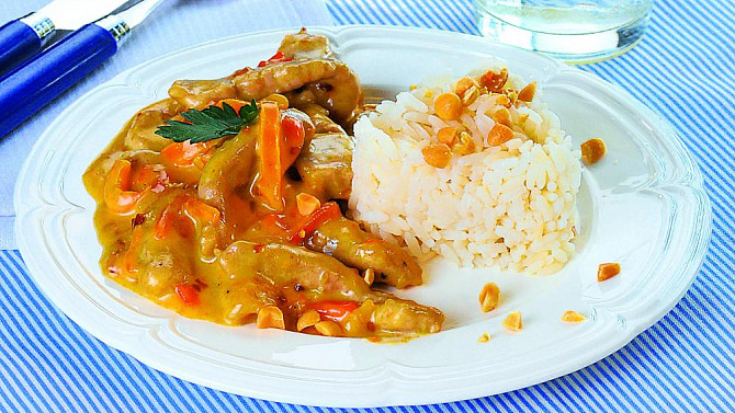 Vepřové v arašídové omáčce