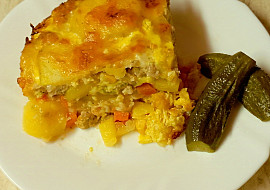 Zapečené brambory s mletým masem