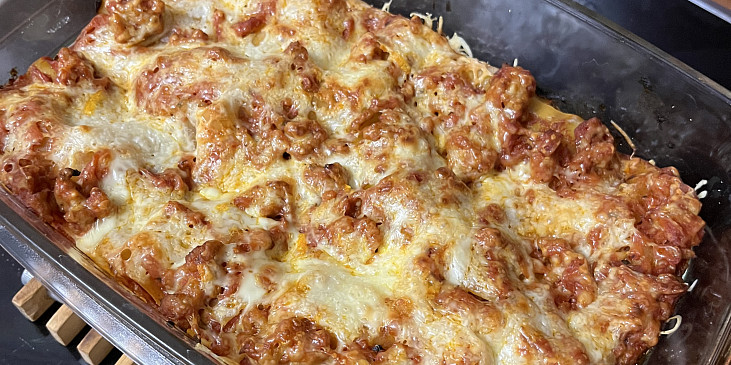 Lasagne s mletým masem bez bešamelu