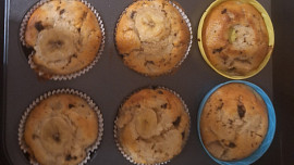 Čokoládovo-banánové muffiny