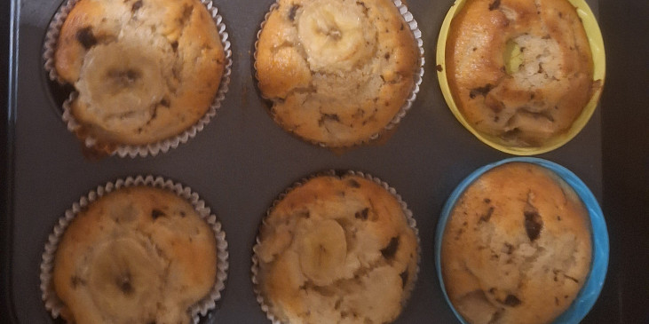 Čokoládovo-banánové muffiny