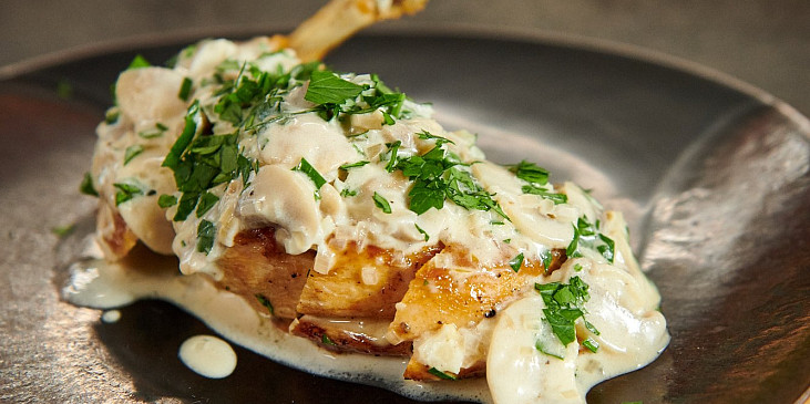 Kuřecí supreme se žampionovou omáčkou podle Mirka Kaliny