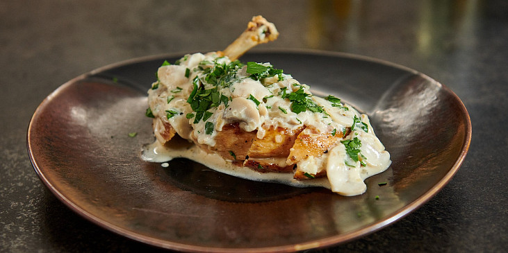 Kuřecí supreme se žampionovou omáčkou podle Mirka Kaliny