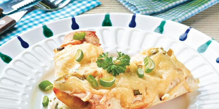 Zapečené tortilly s tuňákem