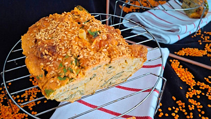 Čočkový chlebíček se špenátem a mozzarellou