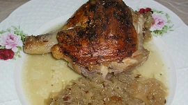 Kuře na zelí a anglické slanině