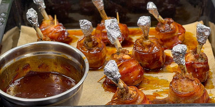 Kuřecí paličky ve slanině