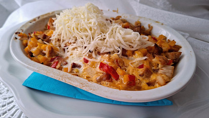 Zapečená zelenina s masem a vejci (vhodné pro diabetiky)