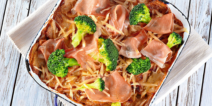 Brambory s parmskou šunkou