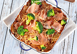 Brambory s parmskou šunkou