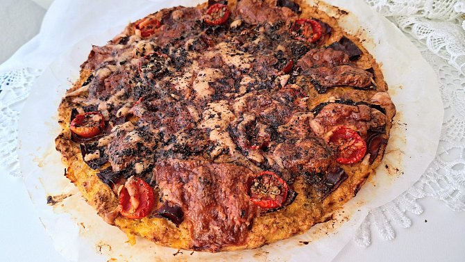 Dýňový koláč à la pizza pro diabetiky