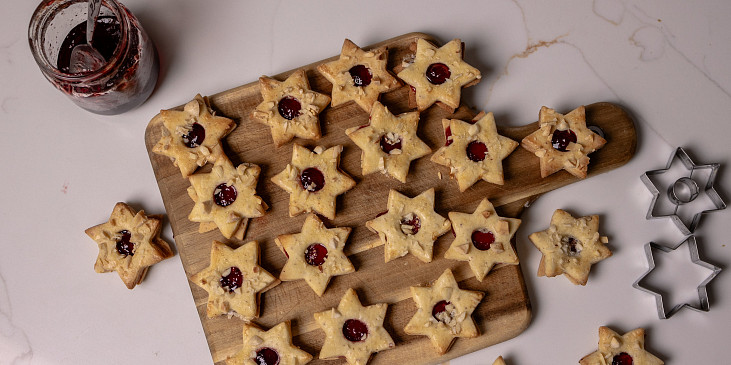 Linecké hvězdičky s mandlemi podle Josefa Maršálka