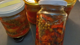 Sušená rajčata naložená v oleji se zeleným pepřem