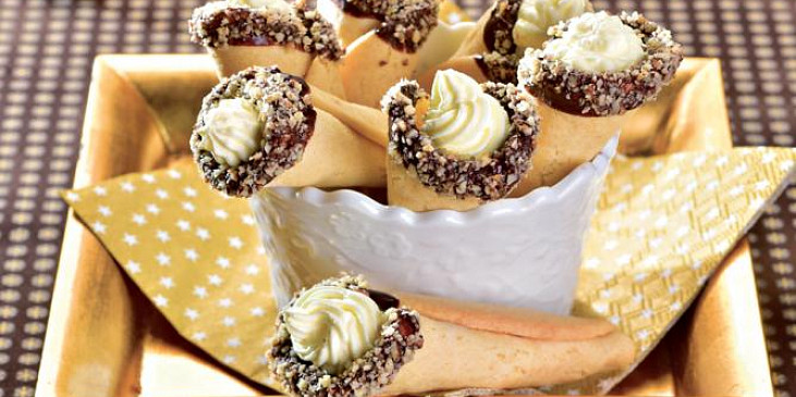 Medové kornoutky s krémem