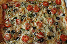 Slaný listový koláč se žampiony