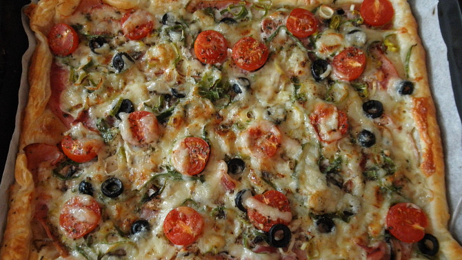 Slaný listový koláč se žampiony, Slaný listový koláč se žampiony