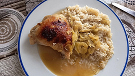 Kuře s bílou  paprikou v  medově hořčičné  šťávě