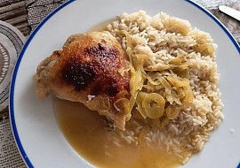 Kuře s bílou  paprikou v  medově hořčičné  šťávě