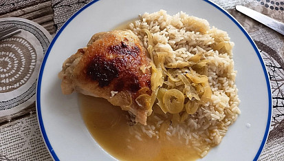 Kuře s bílou  paprikou v  medově hořčičné  šťávě