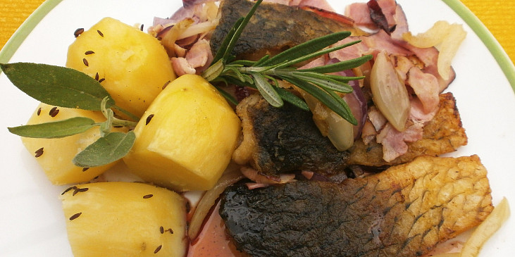 Kapřík podle pánů z Rožmberka s bramborami