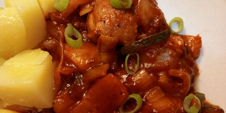 Zeleninová směs na vepřovém plátku