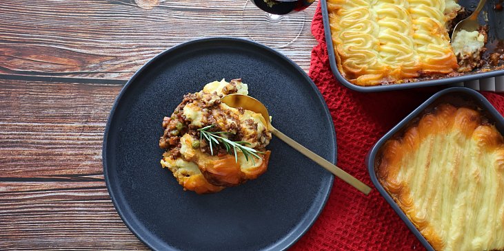 Cottage pie - pečená kaše s masovou směsí